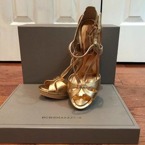 BCBG Gold Pumps